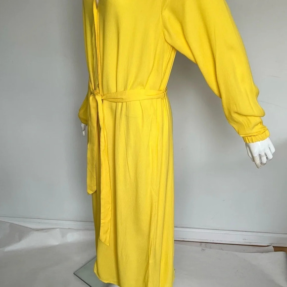 Ya Ya  Womens Sz US 10 Yellow Long Sleeve A-Line Maxi Dress Viscose NWT - Picture 2 of 14